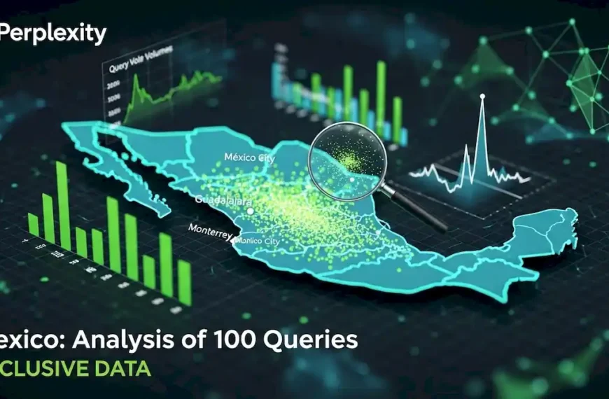 imagen relevante, atractiva, contextual para: Perplexity México Análisis 100 Queries Datos Exclusivos