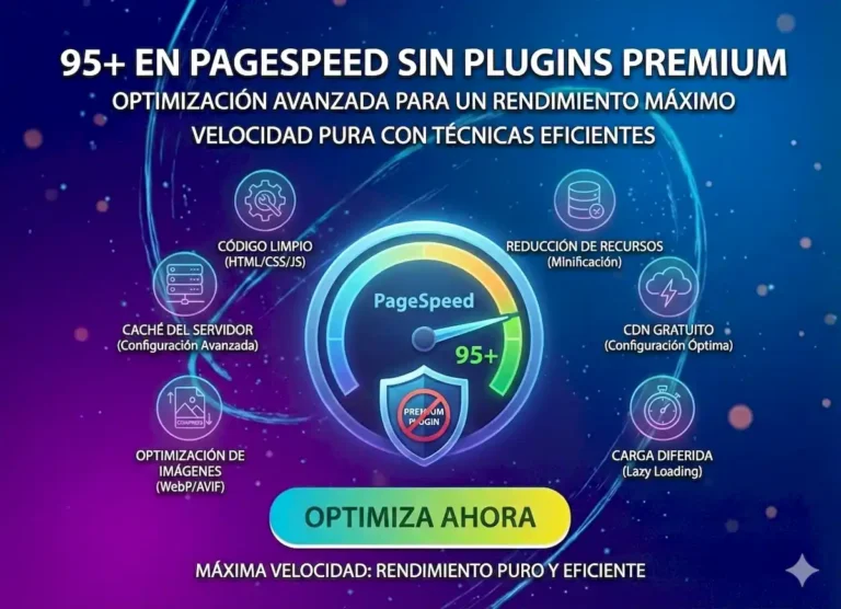 95+ en PageSpeed Sin Plugins Premium
