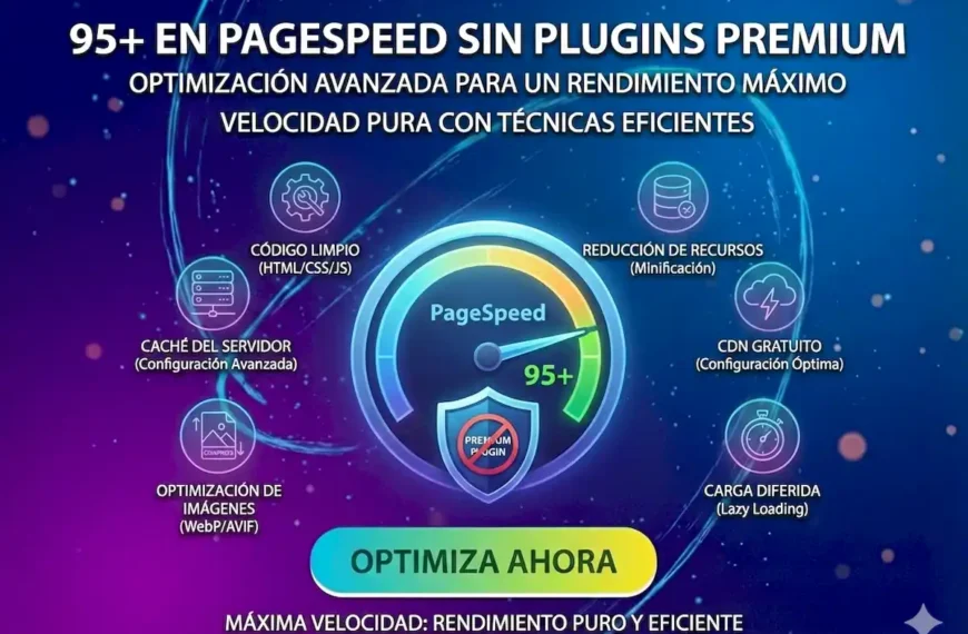 95+ en PageSpeed Sin Plugins Premium