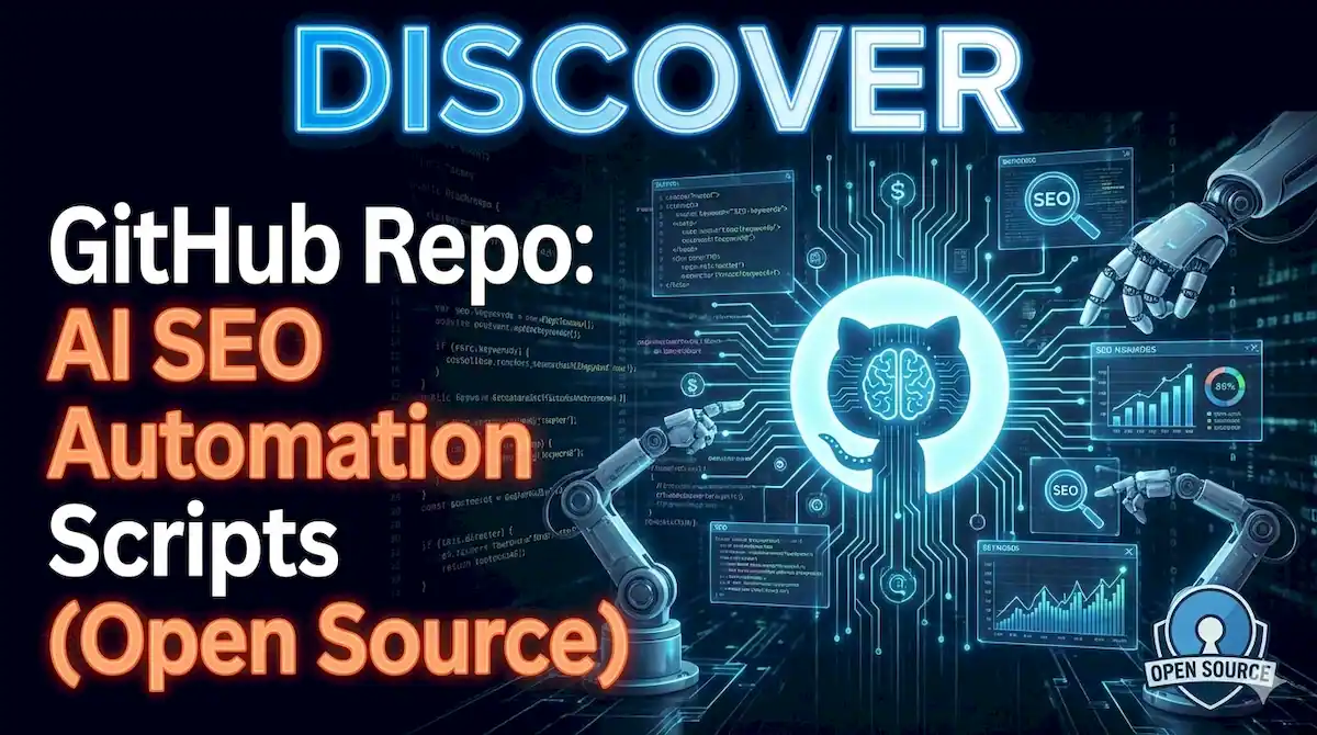 Free AI SEO automation scripts used on 180+ sites. Python tools for ChatGPT tracking, schema generation, content audits. Open source.