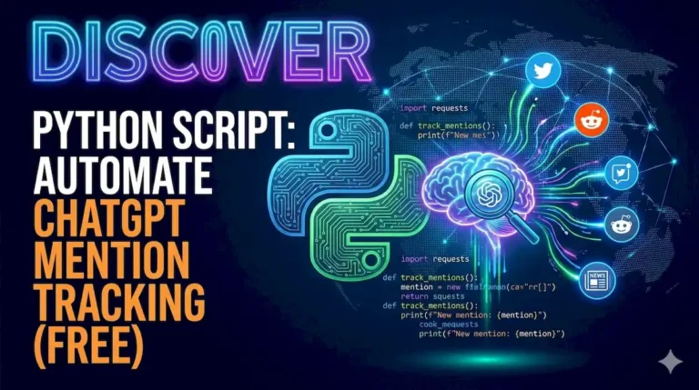 Free Python script to track ChatGPT mentions automatically. Runs daily, logs results, alerts on changes. Copy-paste ready code.