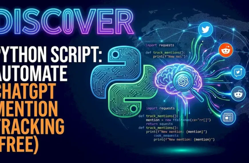Free Python script to track ChatGPT mentions automatically. Runs daily, logs results, alerts on changes. Copy-paste ready code.